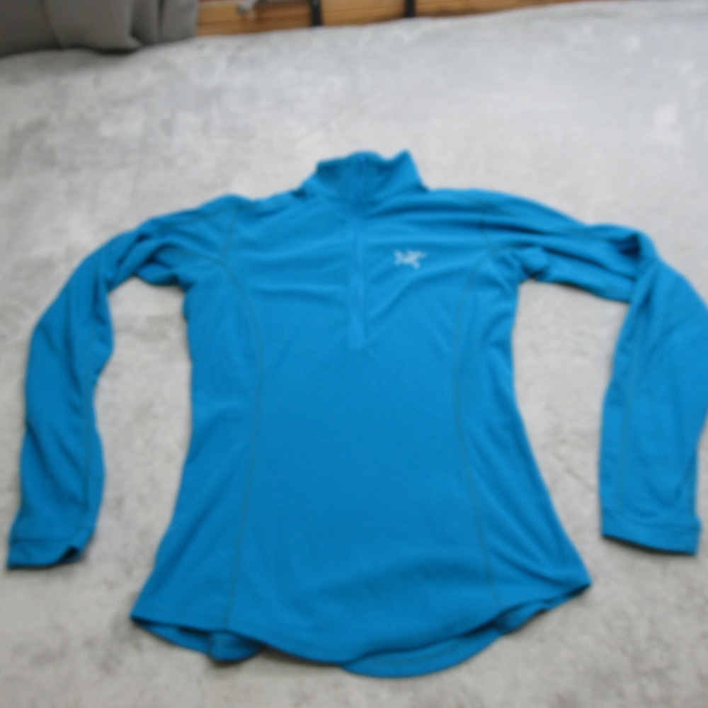 Arcteryx Delat LT Zip Womens XS Blue 1/2 Zip Waffle Fleece‎ Pullover Base Layer